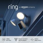 Ring Floodlight Cam Wired Plus by Amazon | Outdoor Security Camera 1080p HD Video, LED Floodlights, Siren, Wifi, Hardwired | alternative to CCTV