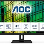 AOC Q32E2N - 32 Inch QHD Monitor, 75Hz, 4ms, IPS, Speakers, FlickerFree, LowBlue Light (2560x1440 @ 75Hz, 250cd/m², HDMI/DP)