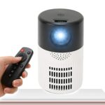 YT400 Home HD Projector, Mini Portable Projector, 1080P Dual Fan Cooling Movie Projector for DVD, with Cinematic Sound, 100V‑240V, (Black and Whi