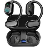 SUUWEE Wireless Earbuds Bluetooth Earphones, Comfortable Waterproof Running Headphones Bone-conduction Over-Ear Headphones with Earhooks, Built i