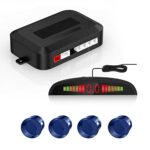 COCAR Car Auto Vehicle Reverse Backup System with 4 Parking Sensors Distance Detection Radar + LED Distance Display + Sound Warning - Blue