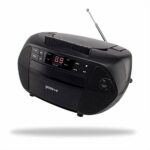 Groov-e GVPS833/BK Traditional Boombox Speaker, Portable CD & Cassette Player with FM Radio , Traditional Black