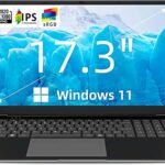 SGIN Laptop 17.3 Inch 4GB RAM 128GB SSD, Laptop Windows 11 Celeron Quad-Core Processor Up to 2.8GHz, 1080P FHD PC Notebook with Dual Band WiFi, 2