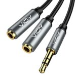 VIOY Headphone Splitter, Double 3.5mm Headphone Jack Audio Splitter Cable Male to Female Dual Earphone Splitter 2 way Headphone Extention for sma