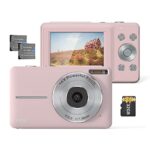 Camnoon 1080P Digital Camera Video Camcorder 44MP Auto Focus 2.5 IPS Screen 16X Digital Zoom Anti-shake with 32GB Memory Card 2pcs Batteries for