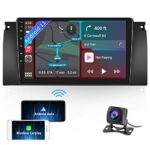 CAMECHO Android 11 Car Stereo for BMW 5 Series X5 E39 E53 M5 (1996-2006) with Wireless Carplay Android Auto 9” Touch Screen Car Radio with GPS Sa