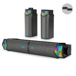 Smalody PC Speaker, 2 in 1 Detachable Computer Speaker Stereo Bluetooth Speakers Dynamic Cool RGB LED Design Compatible with Desktop/Laptop/Smart