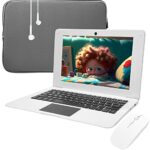 aichiw 10.1" Inch Laptop Mini Notebook, Portable Mini Computer with Intel CPU 2GB RAM 64GB eMMC Storage, Laptop Sleeve, Wireless Mouse, Mini Lapt