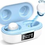 FAMOO Wireless Headphones, Bluetooth 5.3 Earbuds with Deep Bass, IPX8 Waterproof, 42H Playtime, Mini Earbuds with Dual Mic and LED Display, In Ea