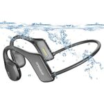 fojep Bone Conduction Headphones, MP3 Swimming Wireless Bluetooth Open Ear Headphones with Noise Cancellation Mic, Built-in16G IP68 Waterproof Sp
