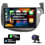 CAMECHO Android 11 Car Stereo Radio Bluetooth for Honda Fit 2008-2013 with Apple CarPlay Android Auto Sat Nav, 2G 32G 10.1 Inch Touchscreen GPS N