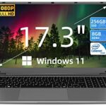 SGIN 17.3" Laptop Windows 11 8GB DDR4 256GB SSD (TF 512GB), Celeron N4020 Processor(Up to 2.8GHz), 2xUSB 3.0, Dual Band WiFi, FHD 1920x1080 Noteb