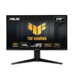 ASUS TUF Gaming VG28UQL1A HDMI 2.1 Monitor — 28" 4K UHD (3840 x 2160), Fast IPS, 144 Hz, 1 ms GTG, G-Sync compatible, FreeSync™ Premium, DSC, ELM
