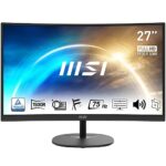 MSI PRO MP271CA 27" Curved Monitor, 1500R, FHD (1920 x 1080), 75Hz, VA, 4ms, FreeSync, HDMI, DisplayPort, Speakers, Anti-Glare, Anti-Flicker, Les