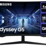Samsung Odyssey G5 LC27G55TQBUXXU 27" 1000R Curved Gaming Monitor - 144Hz, 1ms, 1440p QHD, Freesync Premium, HDR10, HDMI, Displayport