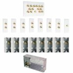 7.1 Audio/AV Surround Sound Speaker Wall Plate Kit White Slimline with Gold Binding Posts + 1 RCA + metal back boxes. NO SOLDERING REQUIRED