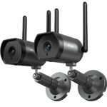 ieGeek Security Camera Outdoor 2 Pack Wired CCTV Camera System, 1080P and 25M Night Vision 2.4G Wireless Wifi Camera Home IP Surveillance Camera