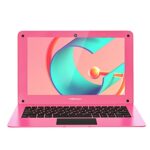 TOPOSH 10.1 Inch Laptop Windows 10 Computer Mini PC Notebook Celeron N3350 4GB RAM + 64GB eMMC Dual-Core Graphics 1.1 GHz US Keyboard-Pink