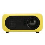 Mini Portable Projector, 1920x1080 3000lm Movie Projector, Portable LED Video Projector HDMI, USB, AV Input for Home Theater (Yellow UK Plug)