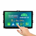 eonon 9 inch QLED Android 12 4+64GB Car Stereo 4G LTE CarPlay Android Auto WiFi GPS Bluetooth DSP EQ MirrorLink support DAB+ OBDII Backup Camera