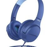 iClever HS23 Kids Headphones with Microphone, 85/94dB Volume Limited, Over Ear Headphones for Kids with Share port, Stereo Sound, Foldable Wired