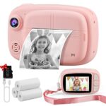 Misilmp Instant Camera for Kids, Kids Digital Camera 3.5 Inch Zero Ink Instant Kids Camera with Print Paper & 32GB TF Card, 1080P Video Photo Pri