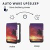 kwmobile Case Compatible with Kobo Clara HD Case - eReader Cover - Sunset Palm Pink/Yellow/Violet