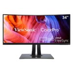 ViewSonic VP3481a 34-inch WQHD Curved Professional Monitor with 100% sRGB, Delta E<2, Hardware Calibration, HDR10 support, USB Type-C, HDMI, Disp