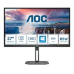AOC Q27V5N - 27 Inch QHD Monitor, VA, 75Hz, 4ms, FreeSync, Height adjust, Pivot, Speakers, Flickerfree (2560 x 1440 @ 75Hz, 300 cd/m², HDMI 1.4 /