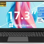SGIN 17.3 Inch Laptop Windows 11 4GB DDR4 128GB SSD, Celeron Octa-core Processor(Up to 2.8GHz), FHD 1920x1080 Notebook with 2xUSB 3.0, Dual Band