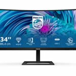 PHILIPS 346B1C- 34 inch WQHD Curved Monitor, 100Hz, 4ms, VA, USB-C dock, KVM, Height adjust, Speakers, PowerSensor (3440 x 1440, 300 cd/m² - HDMI
