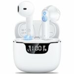 Wireless Earbuds,Wireless Headphones Bluetooth 5.3 with 4 mic ENC Call Noise Cancelling 42H Playtime LED Display Wireless Earphones HiFi Stereo T