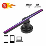 3D Holographic Projector, 1080P 3D Holographic Hologram Player with 224 LED Lamp Beads 3D Portable Hologram Advertising Display Support 16GB TF C