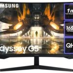 Samsung Odyssey LS32AG550EUXXU 32" AG550 1000R QHD Curved Gaming Monitor - 165Hz, 1ms, 2560 x 1440p QHD, Freesync Premium, HDR10, HDMI, Displaypo