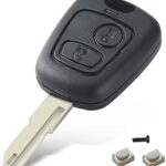 HooRLZ Peugeot Key Fob Cover Replacement For Peugeot 106 107 206 207 306 307 406 407 Remote Car Key Case Shell, 2 Button Peugeot 206 Key Fob, Peu