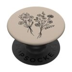 Wildflower Floral Flower Pattern Botanical Boho Beige PopSockets Swappable PopGrip