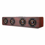 Home Audio Speakers, Soundbar For Tv With 4 Subwoofer 12w Computer Speakers Support Bluetooth Aux Tf Card Fm Red for home