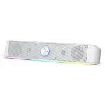 Redragon GS560 RGB Desktop Soundbar, 2.0 Channel Computer Speaker with Dynamic Lighting Bar Audio-Light Sync/Display, Touch-Control Backlit with