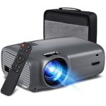 Projector, Mini Projector 1080P and 200 Inch Display Supported, Outdoor Projector 5000 Lux and 60,000 Hrs LED Lamp Life, Portable Projector Compa
