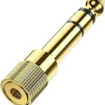 Akls HEADPHONE ADAPTER PREMIUM QUALITY GOLD, STEREO 3.5mm (Small Socket) To 6.35mm (Big 1/4 inch Jack Plug) For DJs, Earphones And Audio Connecti