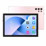 fannay HD Tablet, 5.0 100-240V UK Plug Tablet 10inch 128GB ROM Octa Core 8 24MP Dual Camera for Travel (Rose Gold)