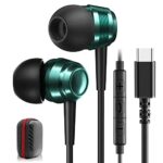USB C Headphones for Samsung Galaxy S23 S22 S21 S20 A53 A54 A34 Flip 5 USB C Earphones Wired HiFi Stereo Noise Isolating Earbuds with Mic+Volume