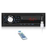 Single Din Car Stereo with Bluetooth Hands Free Call/FM/USB Charging/TF SD Card Port/AUX-in, 1 Din Radio Multimedia Player + Remote Control