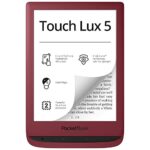 PocketBook E-Book Reader 'Touch Lux 5' (8 GB Memory, 15.24 cm (6 Inches) E-Ink Carta Display, SMARTlight, Wi-Fi) RubyRed