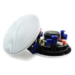 Herdio 4 Inches Ceiling Speakers Wall Mounted Speaker Amplifier Water Resistant Ceiling Speakers For Bathroom Home Kitchen Bedroom,compatible wit