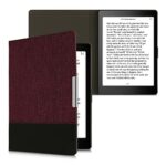kwmobile Case Compatible with Kobo Aura ONE - PU Leather and Canvas e-Reader Cover - Violet/Black