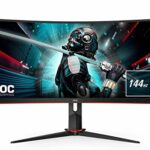 AOC Gaming CU34G2X - 34 inch WQHD Curved Monitor, 144Hz, 1ms MPRT, VA, AMD FreeSync, Height Adjust, USB Hub (3440x1440@ 144Hz, 300 cd/m², HDMI/DP