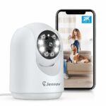 Jennov WiFi Security Camera Indoor, 2K Pan Tilt Indoor WiFi Baby/Pet Camera with 360° Rotational Views, Human Detection AI, Smart Tracking, Night