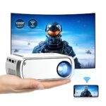 Pankaji Smartphone Projector, Mini Projector Full HD 1080P Support WiFi Projector Home Cinema Video Projector Compatible with PS4/TV Stick/HDMI/U