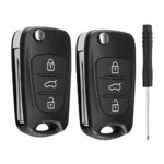 SPTwj 2 Pack 3 Buttons Car Key Fob Case Replacement Compatible with Hyundai i20 i30 i35 iX20 iX35 and Kia Ceed Soul Sportage Venga Remote Control